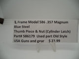 Part# 586179 Smith & Wesson L Frame Model 586  .357 Mag. Thumb Piece & Nut (cylinder latch)  Blue steel