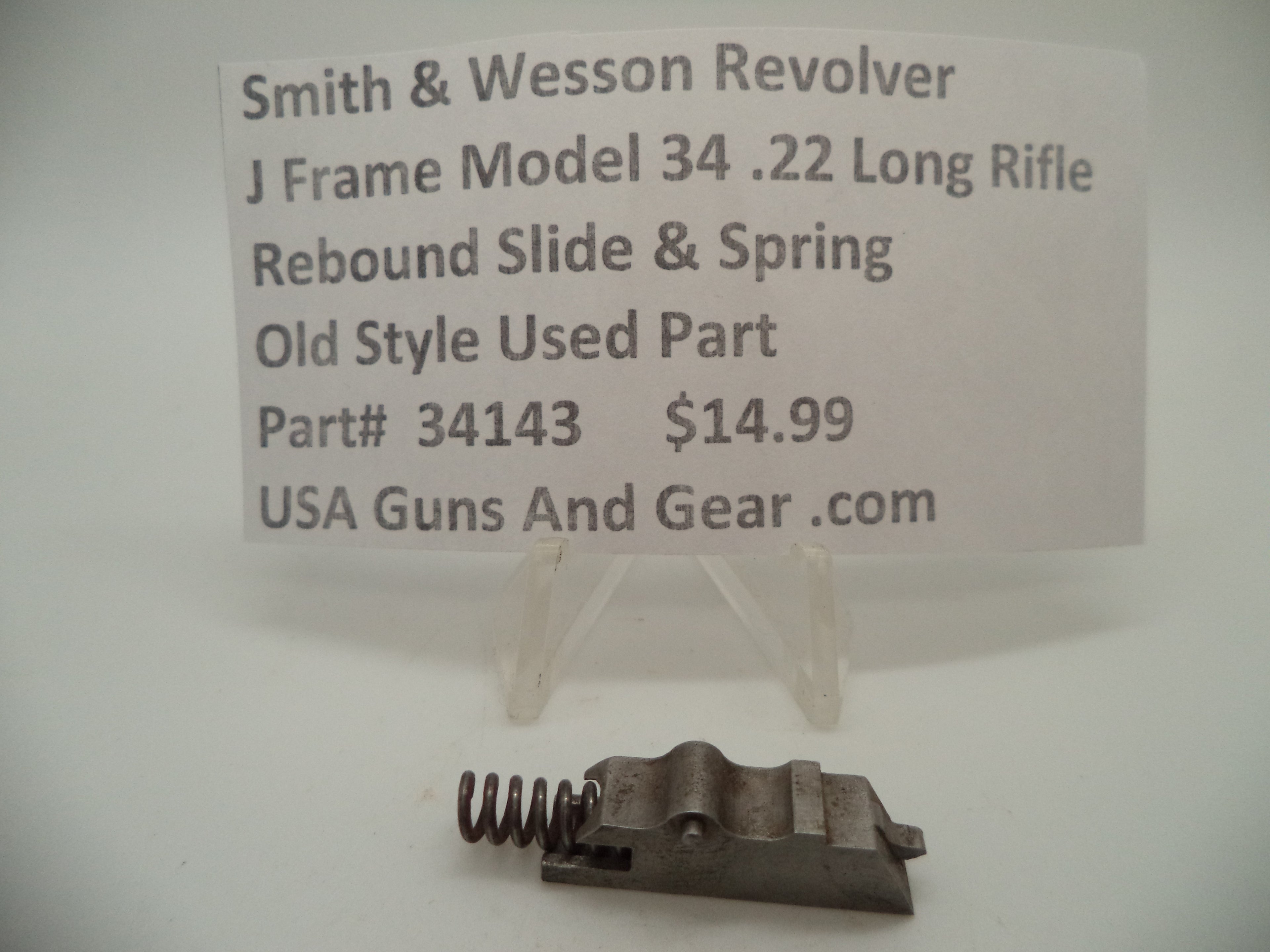 34143 Smith & Wesson J Frame Model 34 Used Rebound Slide & Spring .22 Long Rifle