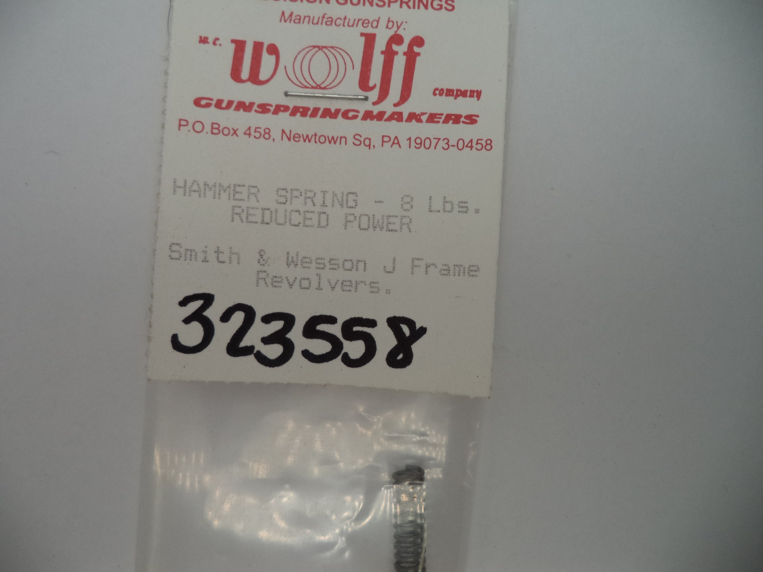 323558 Wolff for Smith & Wesson New J Frame 8 lb. Extra Power Hammer Spring