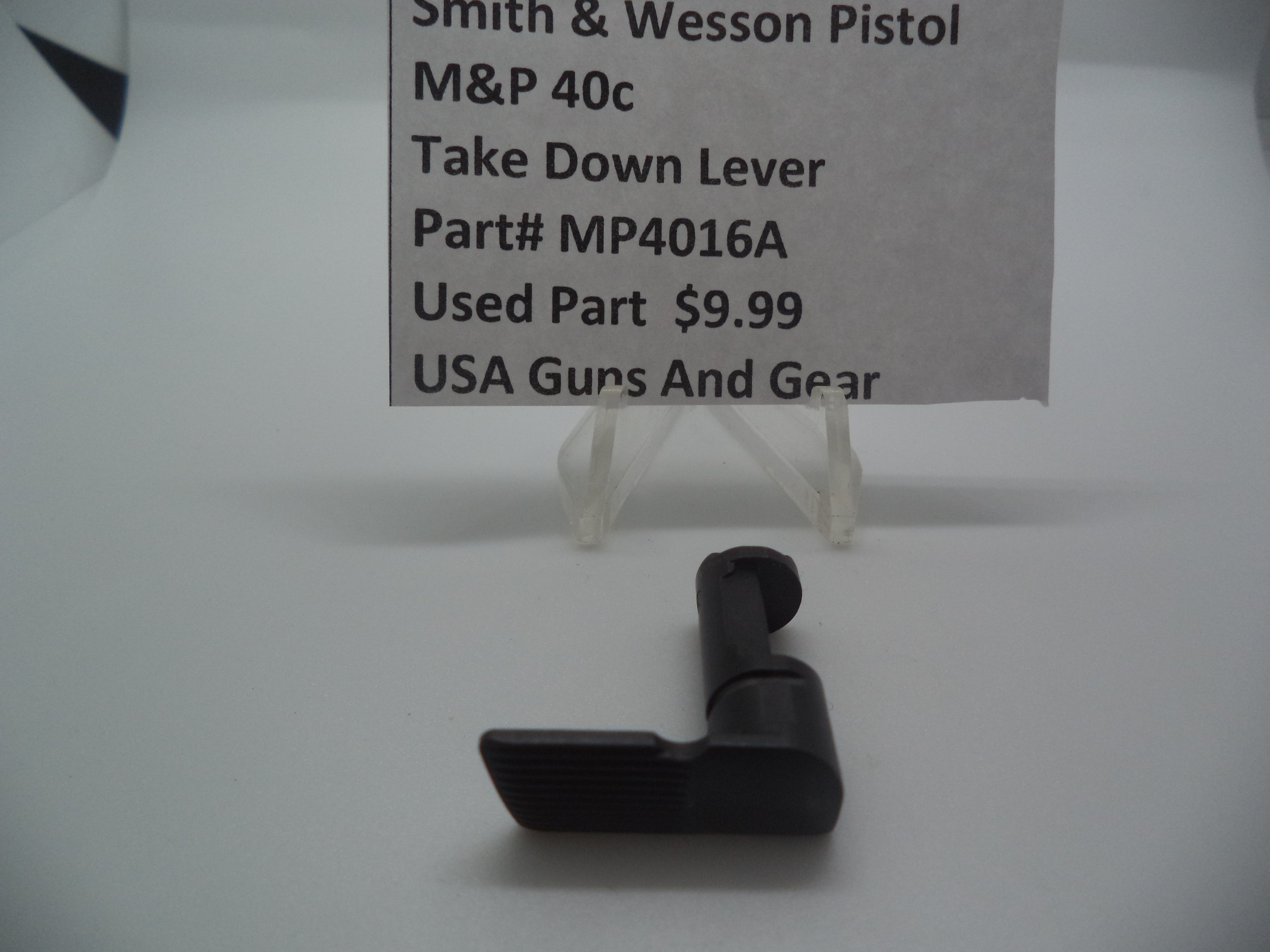 MP4016A Smith & Wesson Pistol M&P 40c Take Down Lever Used Part .40 S&W