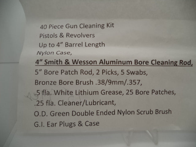 40 Piece Gun Cleaning Kit for Pistols & Revolvers - .38 Special, 9MM, .357 Magnum GC12