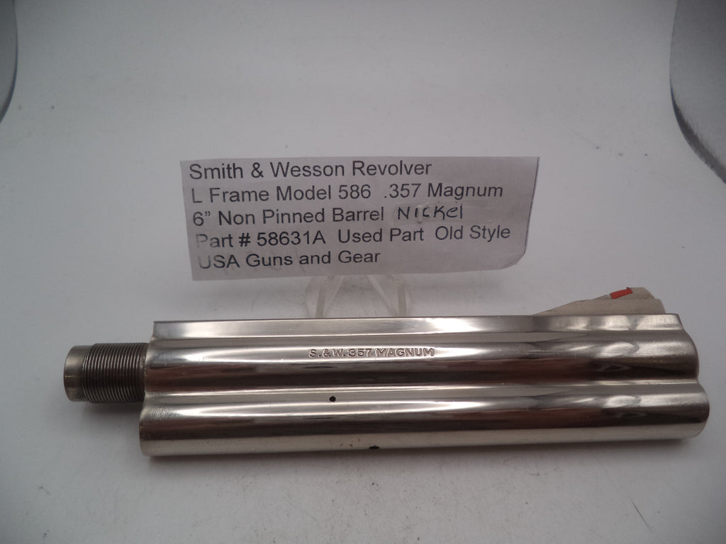 Smith & Wesson Used L Frame Model 586 Nickel 6" Non-Pinned Barrel 58631A