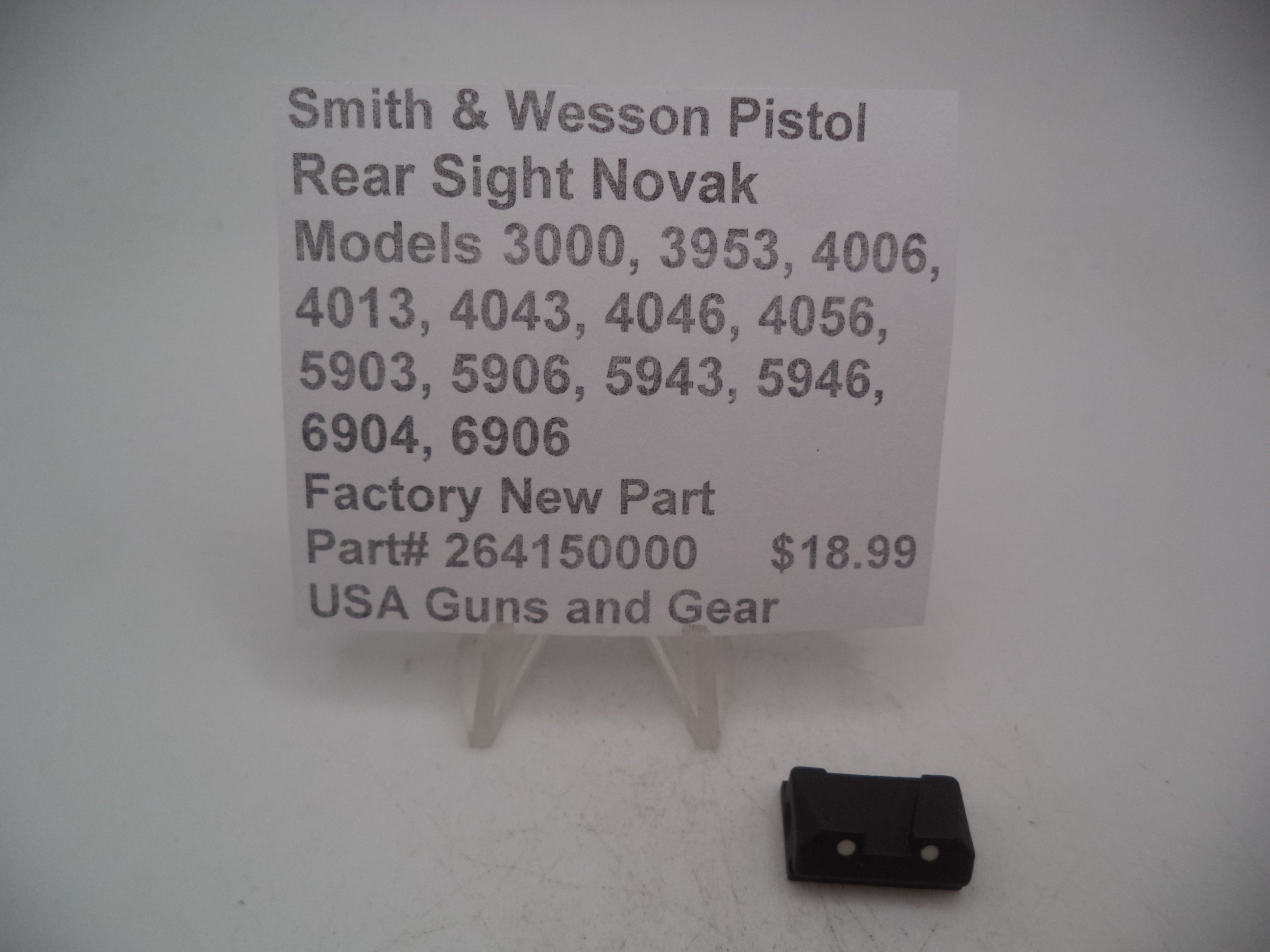 S&W Novak Rear Sight 264150000 - Model 5906 4046 4043 4006 6904