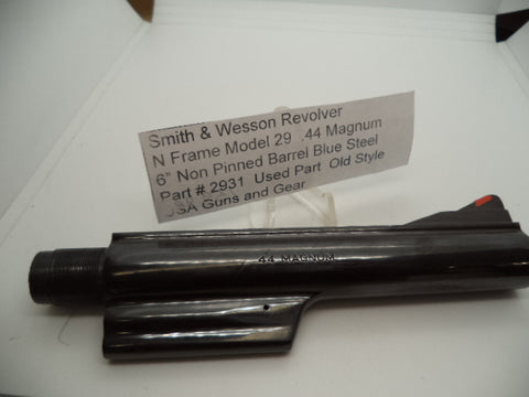 2931 Smith & Wesson N Frame Model 29 .44 Magnum  6" Non-Pinned Barrel Blue Steel Used