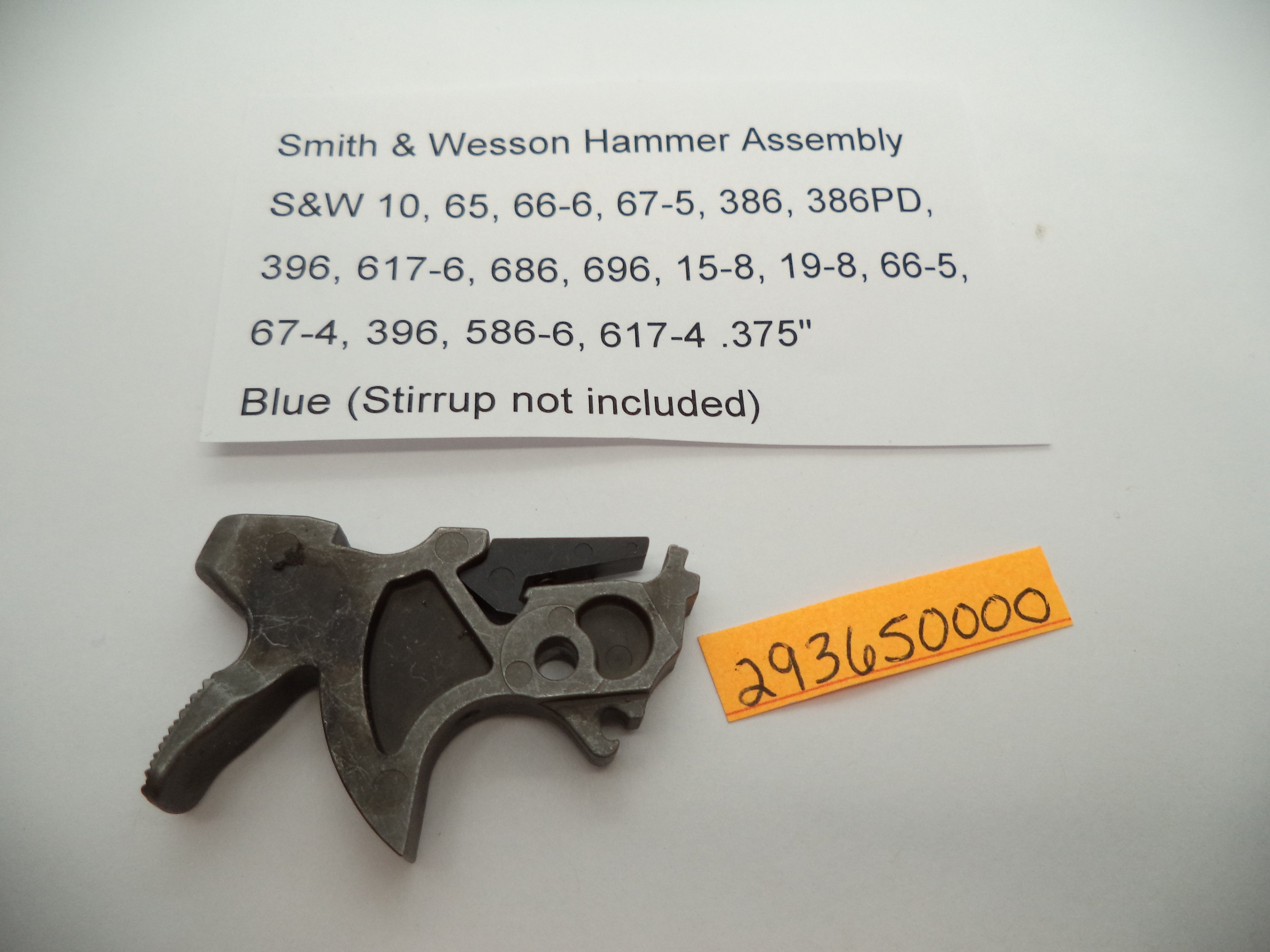 Smith & Wesson K/L Frame Hammer Assembly .375" MIM New Style Key Lock - 293650000