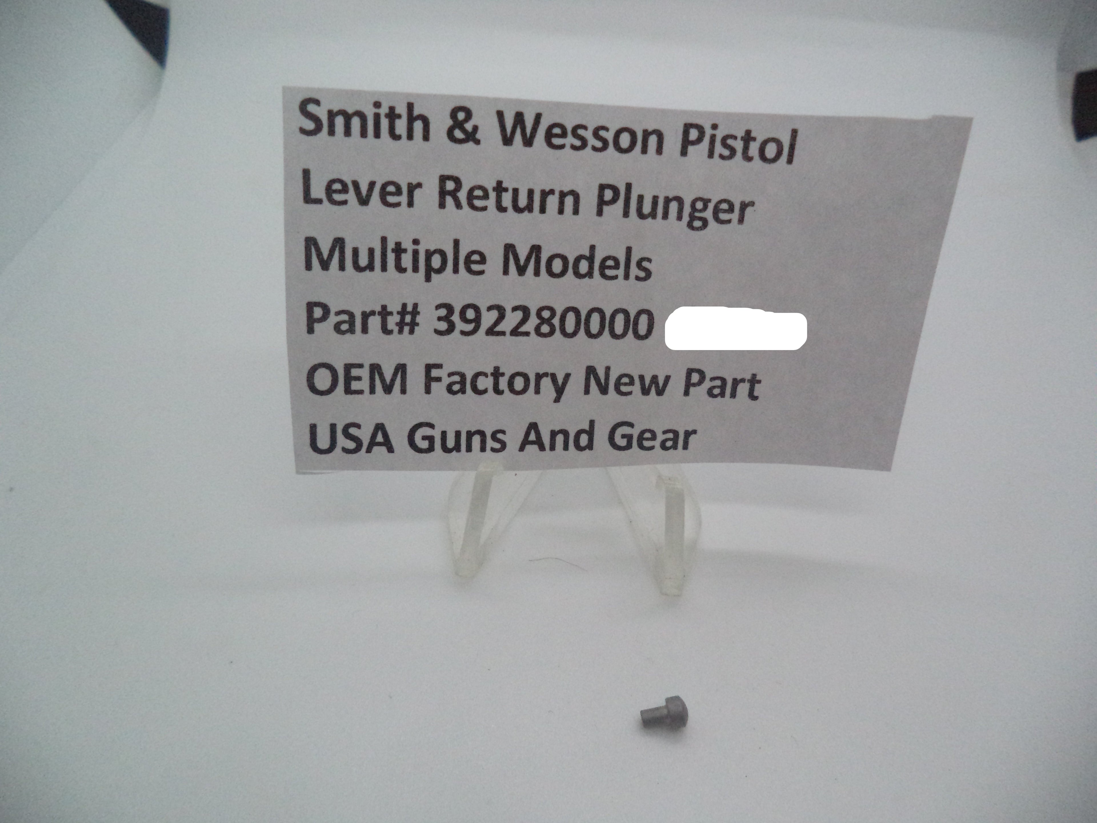 Smith & Wesson M&P Sear Return Plunger - 9mm/.40/.45 All Models - Factory OEM 392280000