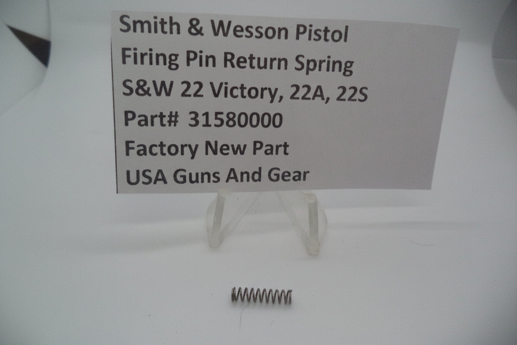 Packaging label for Smith & Wesson firing pin return spring, showing the part number and model compatibility, with a price tag of $6.99.