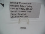 315580000 Smith & Wesson  Models: S&W22 Victory, 22A, 22S Pistol Firing Pin Return Spring