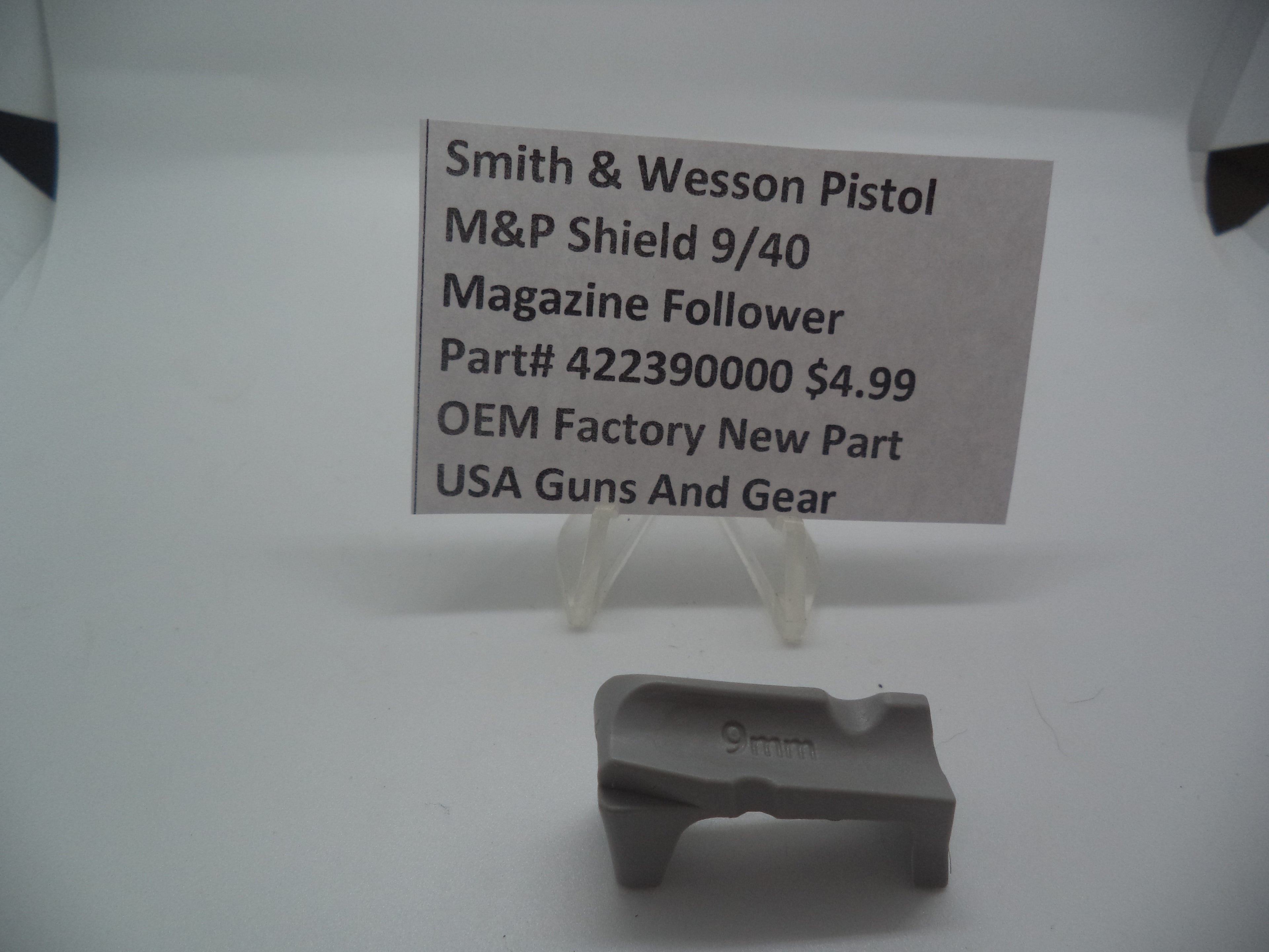 Smith & Wesson M&P Shield Magazine Follower - 9mm/.40 All Generations - Factory OEM 422390000