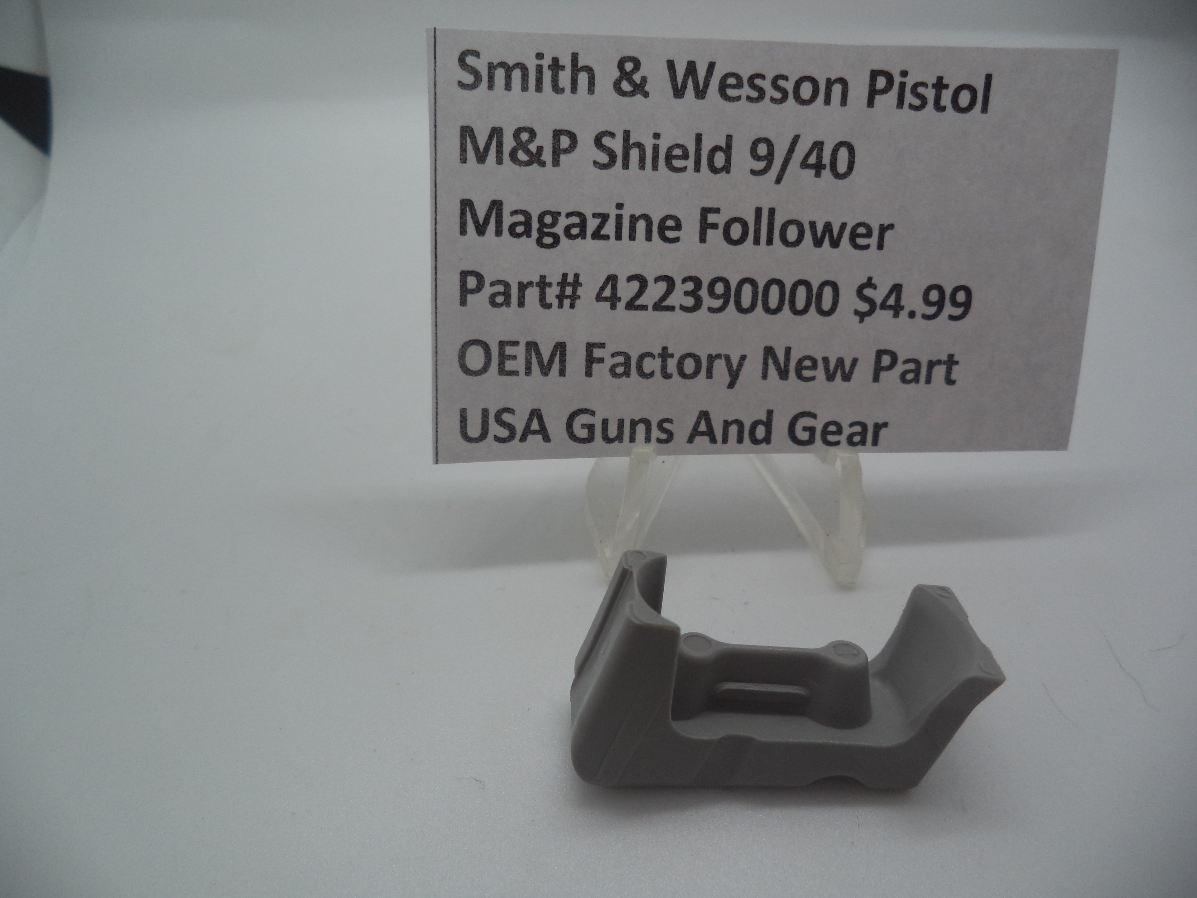 Smith & Wesson M&P Shield Magazine Follower - 9mm/.40 All Generations - Factory OEM 422390000