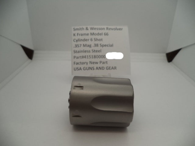 Smith & Wesson K Frame Model 66-8 & Up 6 Shot Cylinder .357 Magnum .38 Special Stainless Steel (New Style) - 415180000