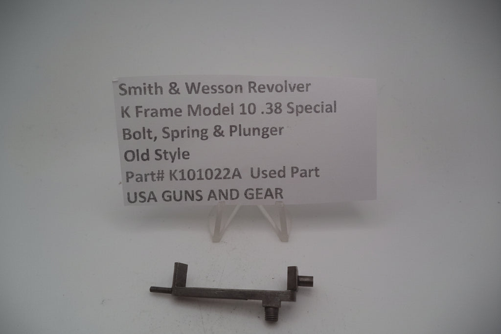 Smith and Wesson Revolver K Frame Model 10 .38 Special ctg. Bolt, Spring & Plunger Used K101022A