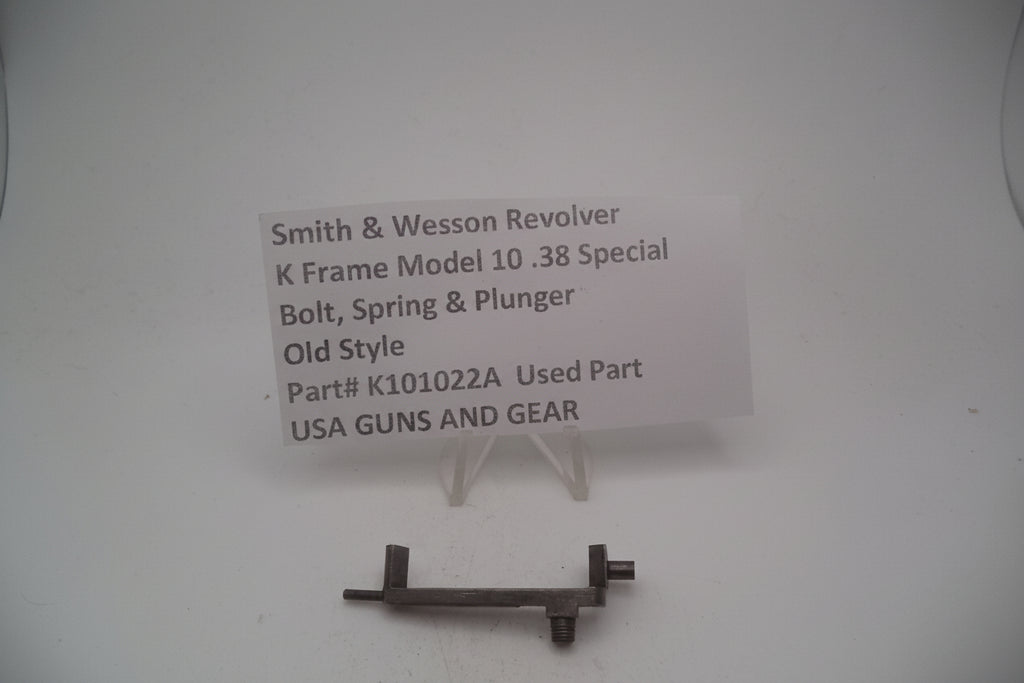 Smith and Wesson Revolver K Frame Model 10 .38 Special ctg. Bolt, Spring & Plunger Used K101022A
