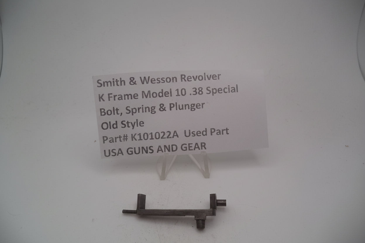 Smith and Wesson Revolver K Frame Model 10 .38 Special ctg. Bolt, Spring & Plunger Used K101022A