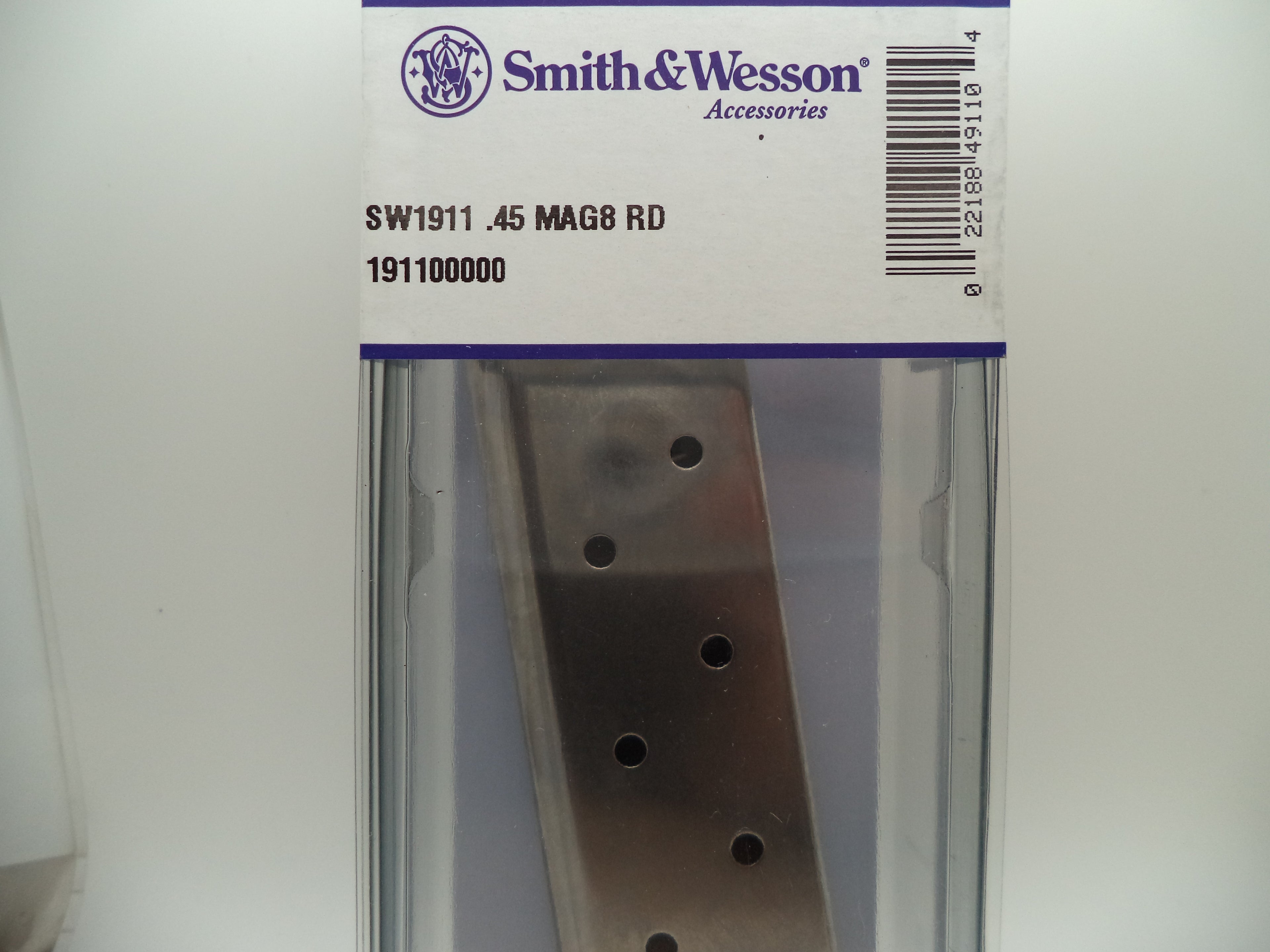 191100000 Smith & Wesson Pistol Model SW1911 8 Round Magazine .45 Magnum