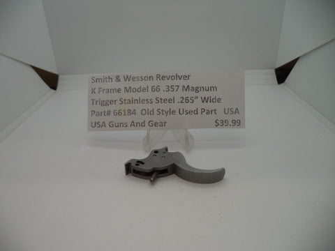 66184 Smith & Wesson K Frame Model 66 .357 Magnum Trigger .265" Used Part