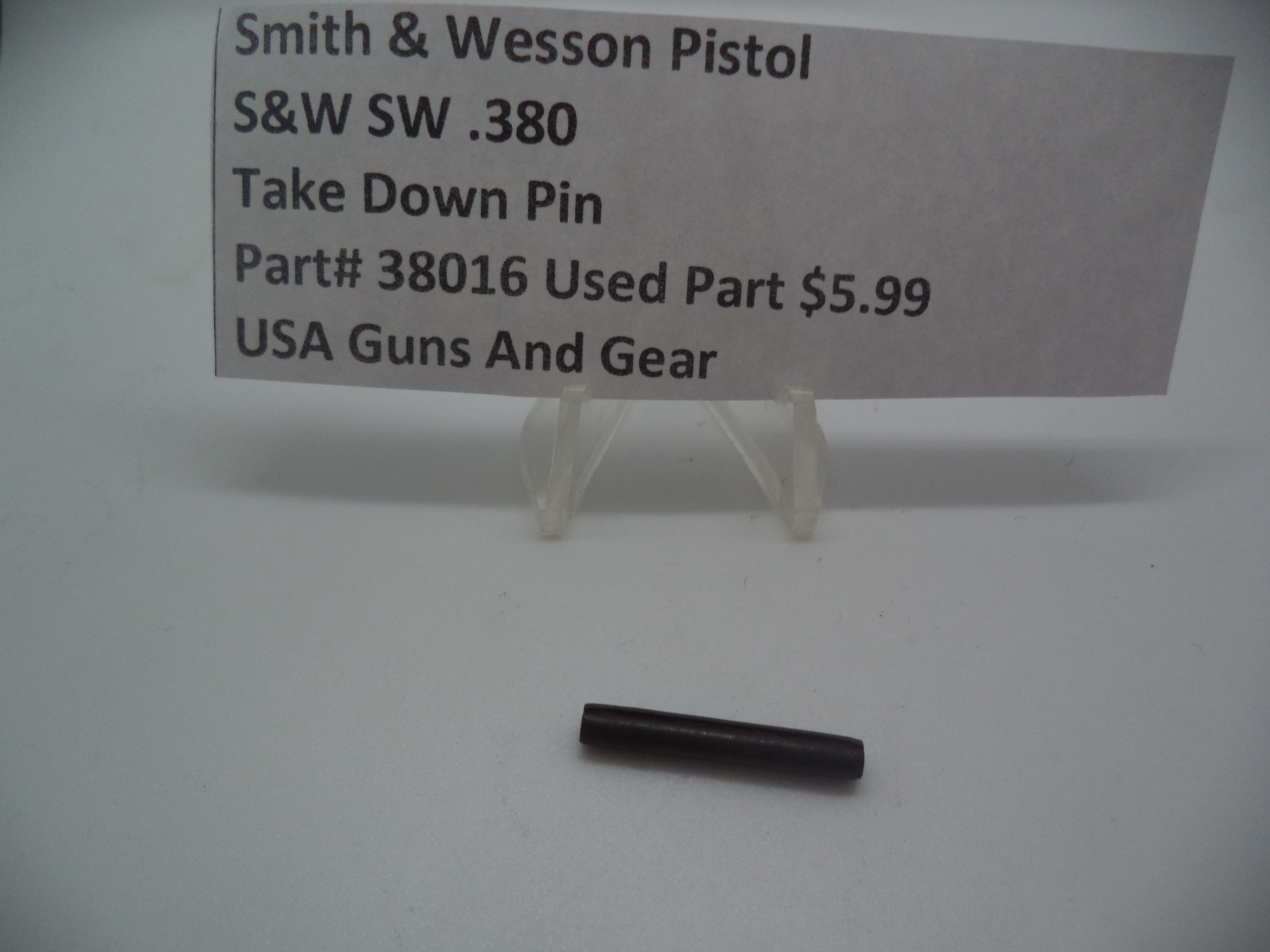 38016  Smith & Wesson Pistol SW .380 Take Down Pin