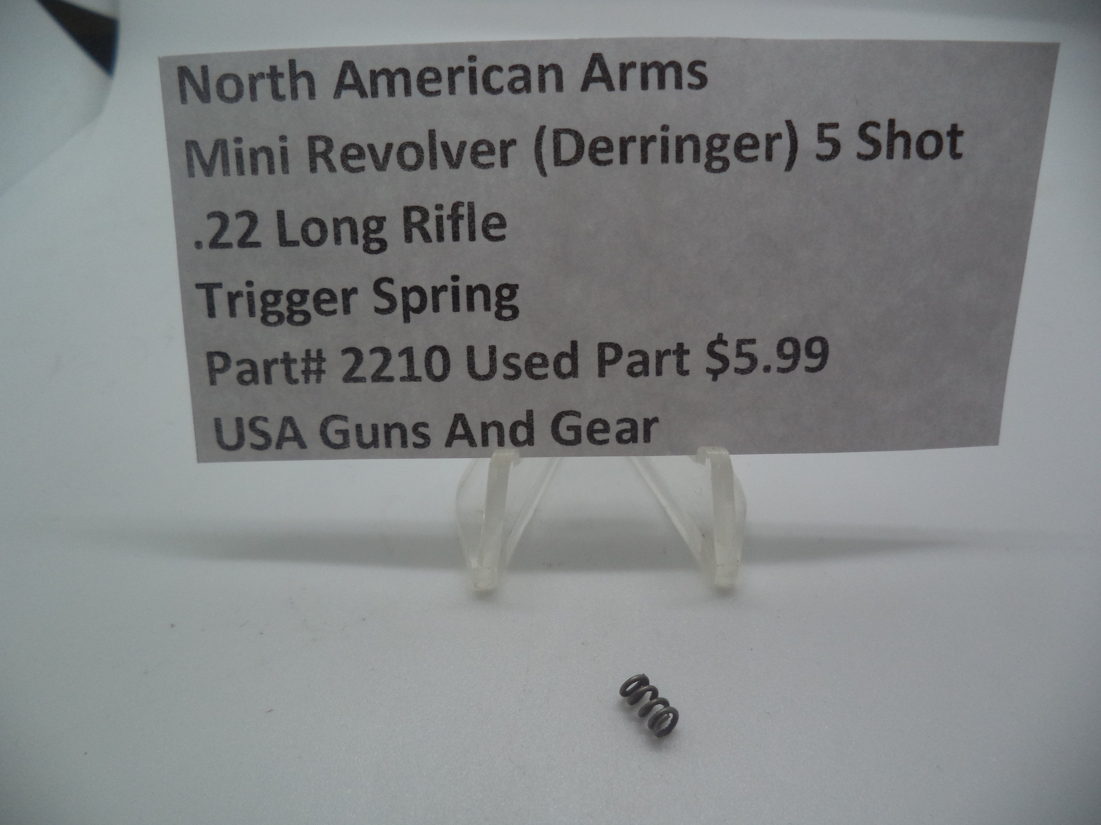 2210 North American Arms Mini Revolver 5 Shot Trigger Spring (Used Part) .22 Long Rifle