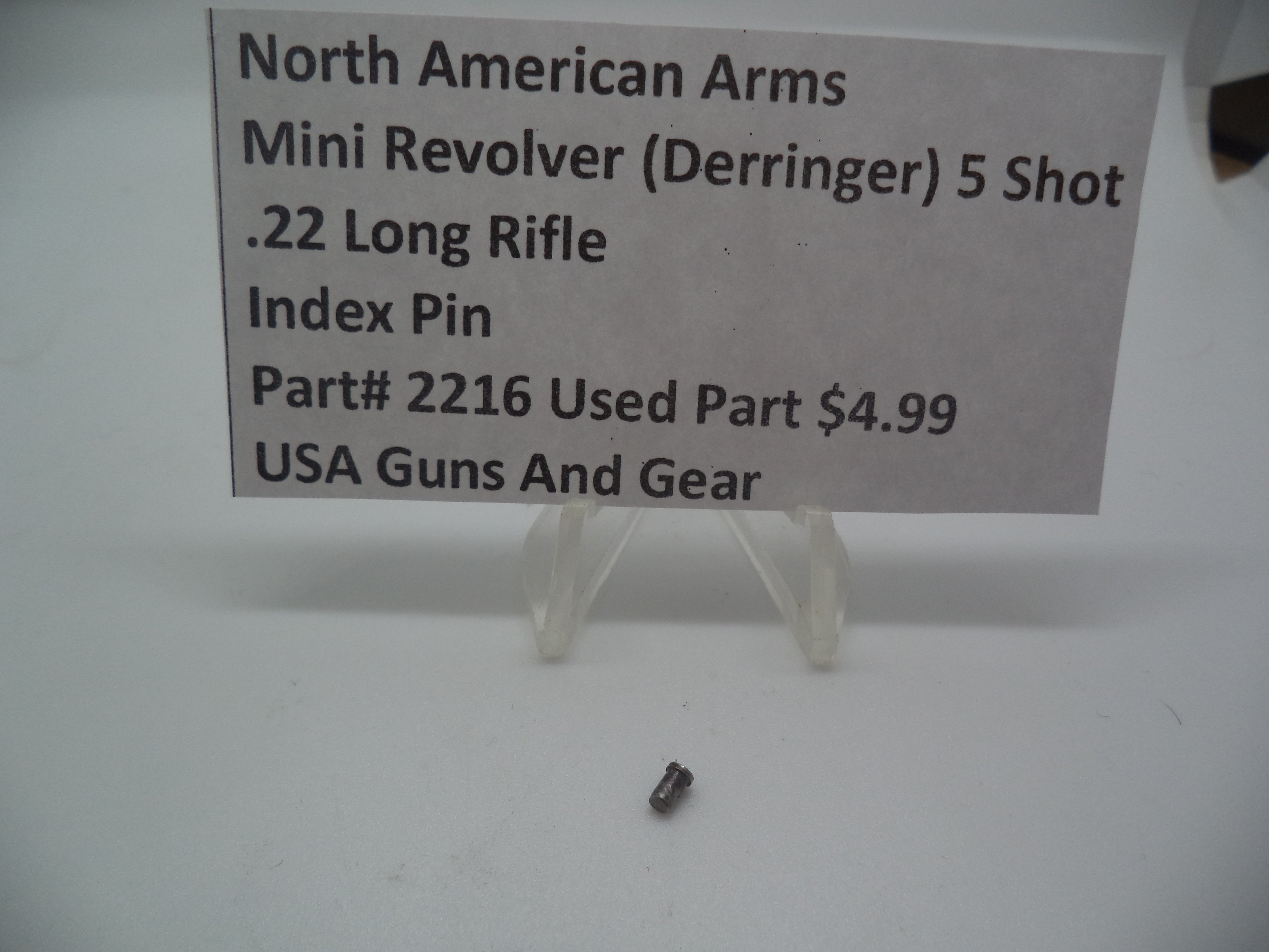 2216 North American Arms Mini Revolver 5 Shot Index Pin (Used Part) .22 Long Rifle