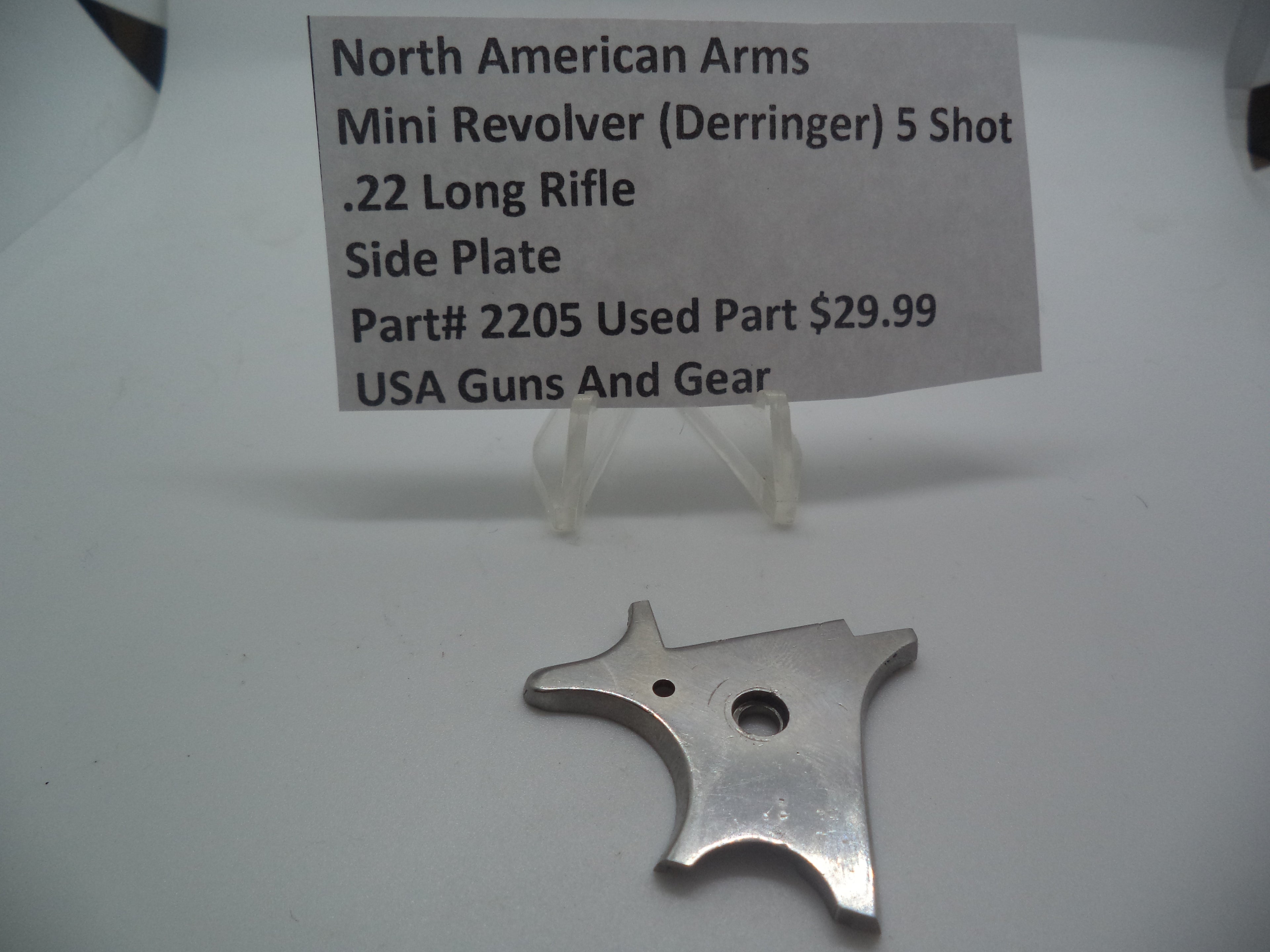 2205 North American Arms Mini Revolver 5 Shot Side Plate (Used Part) .22 Long Rifle