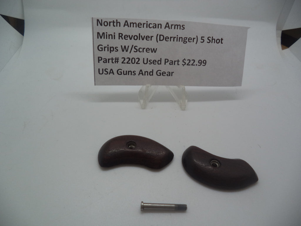 2202 North American Arms Mini Revolver 5 Shot Grips W/ Screw (Used Part) .22 Long Rifle