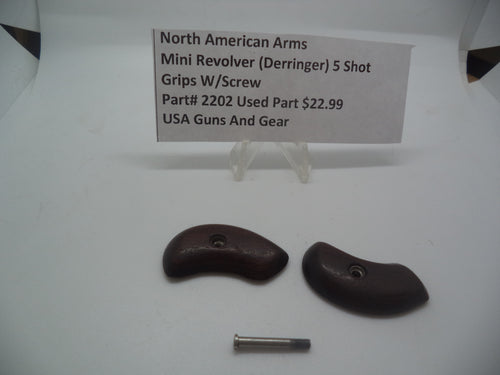 2202 North American Arms Mini Revolver 5 Shot Grips W/ Screw (Used Part) .22 Long Rifle