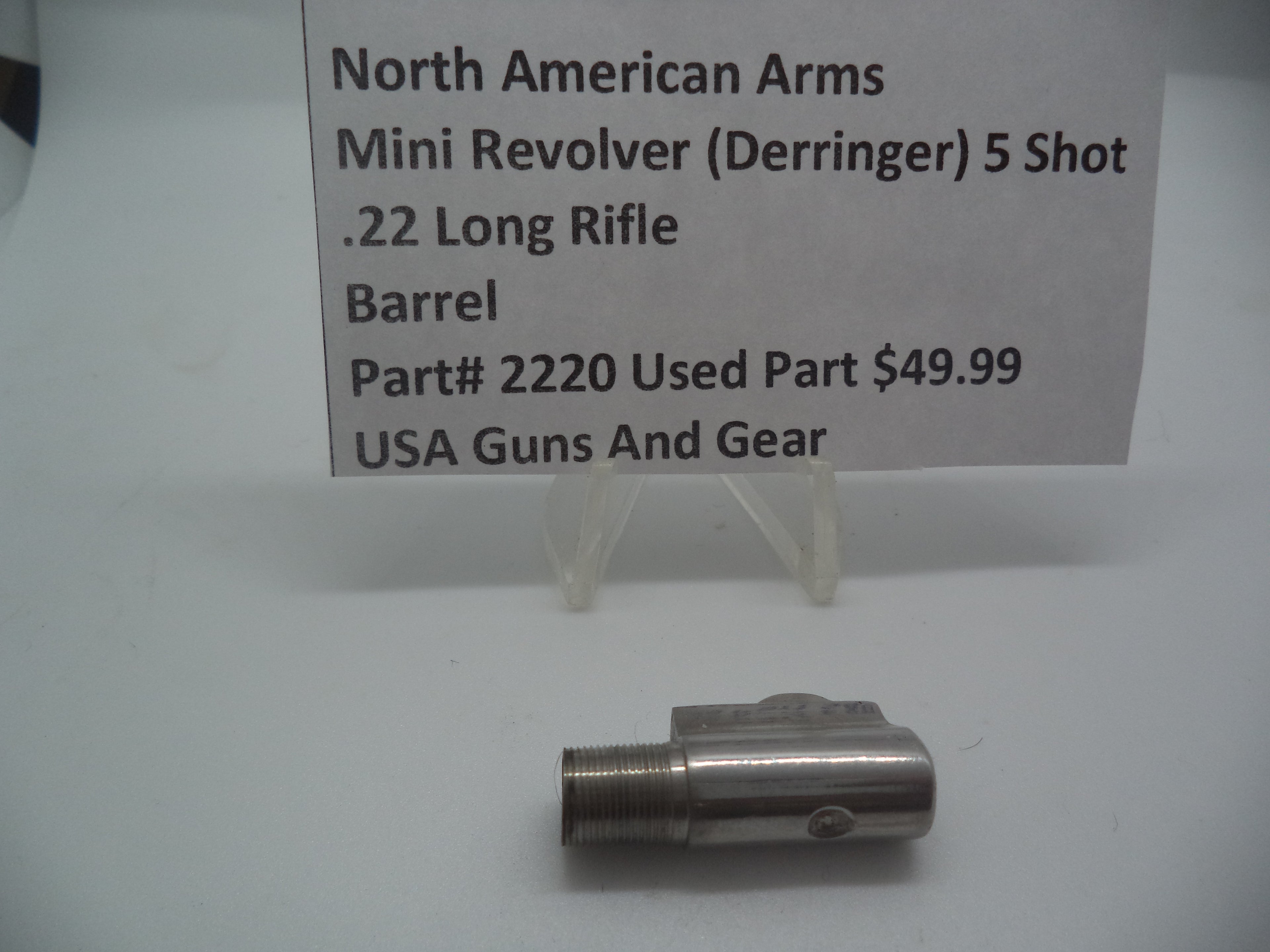 2220 North American Arms Mini Revolver 5 Shot Barrel (Used Part) .22 Long Rifle