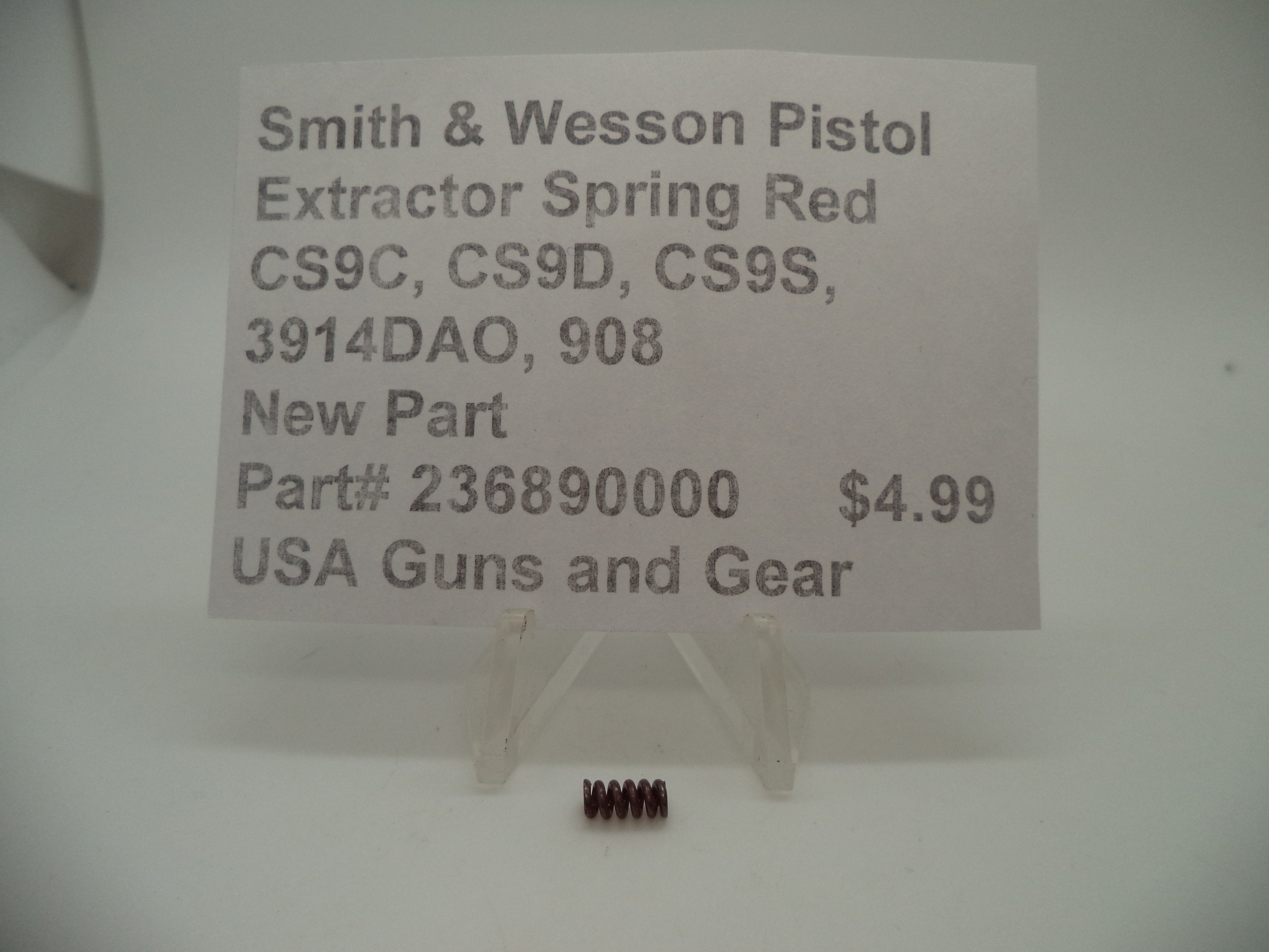 S&W Extractor Spring 236890000 - Model 908 3914DAO CS9 Series
