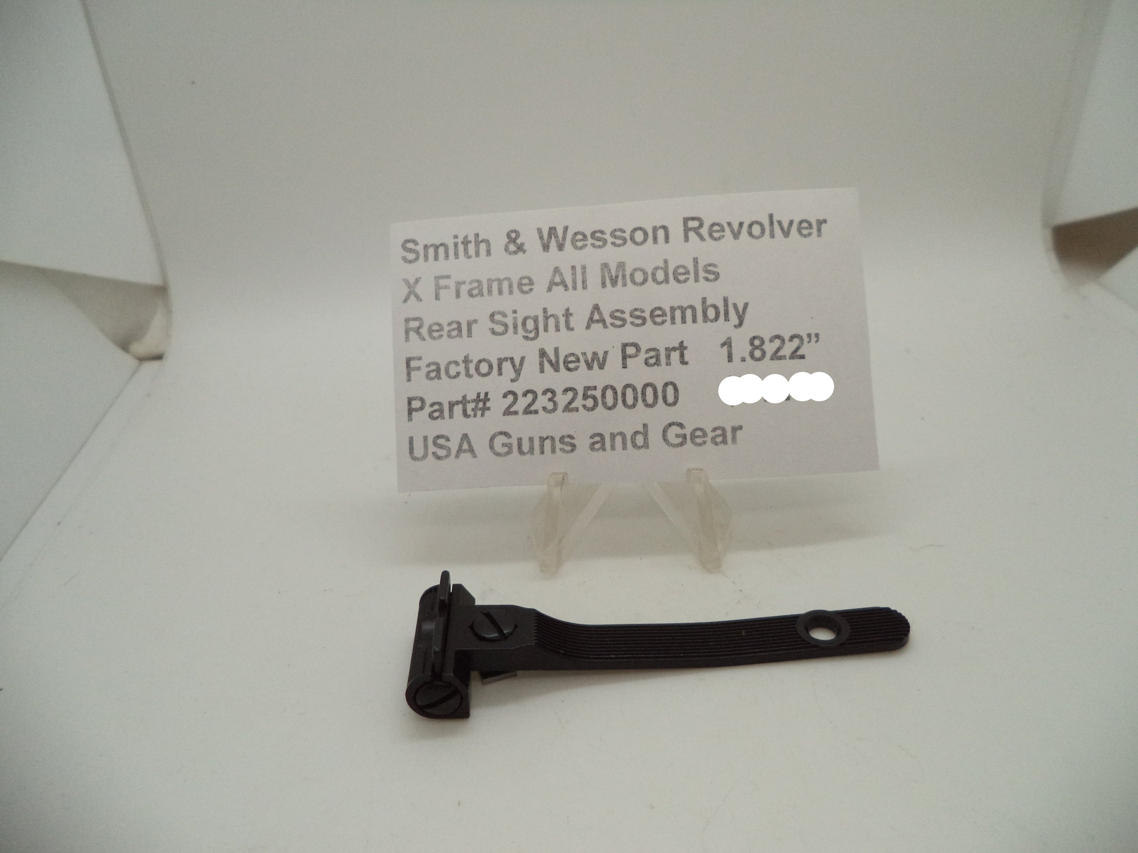 Smith & Wesson X Frame Rear Sight Assembly - 1.822" Black Blade - Models 500/460/454/45/44 - Factory New Part 223250000