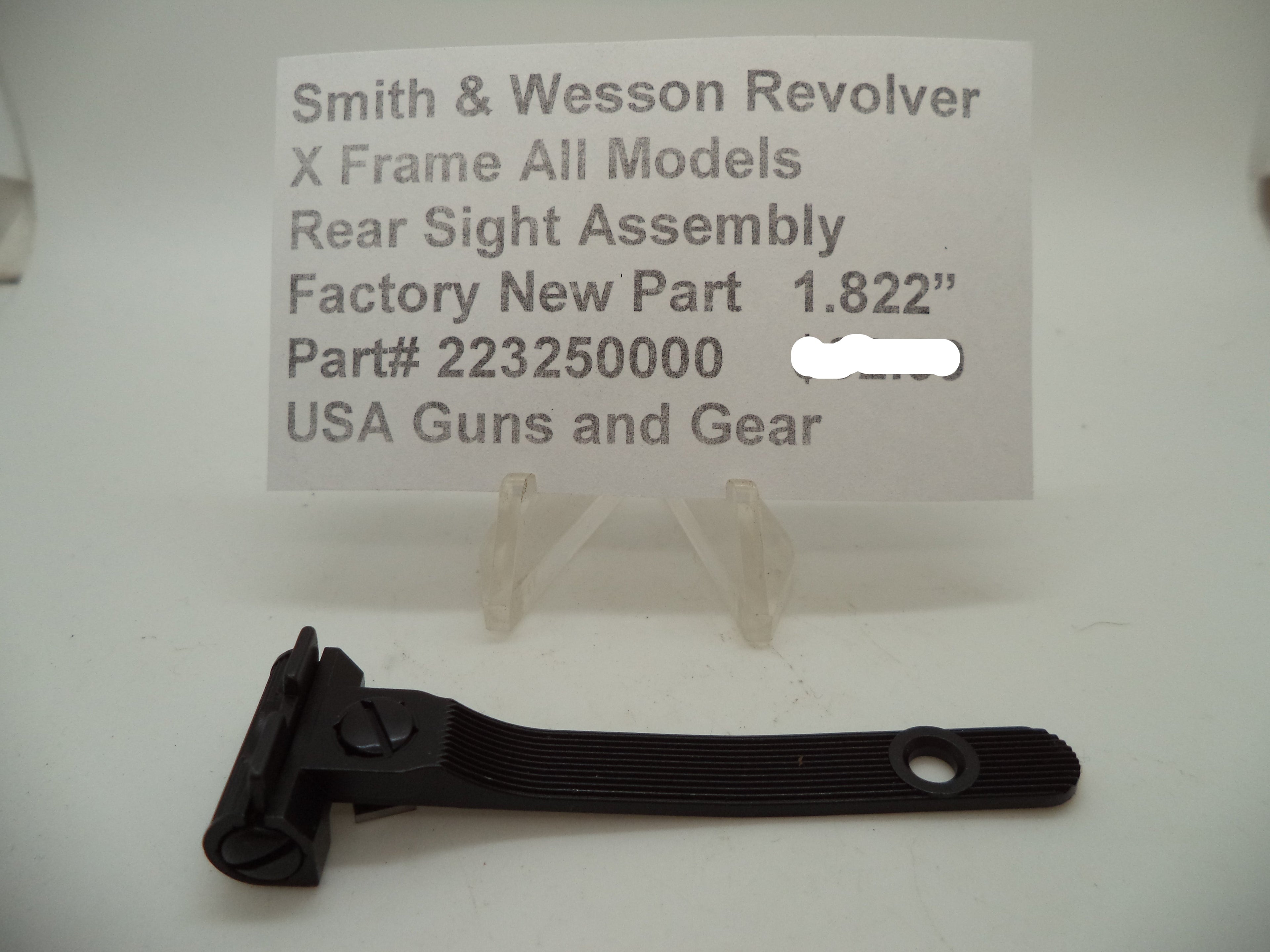 Smith & Wesson X Frame Rear Sight Assembly - 1.822" Black Blade - Models 500/460/454/45/44 - Factory New Part 223250000