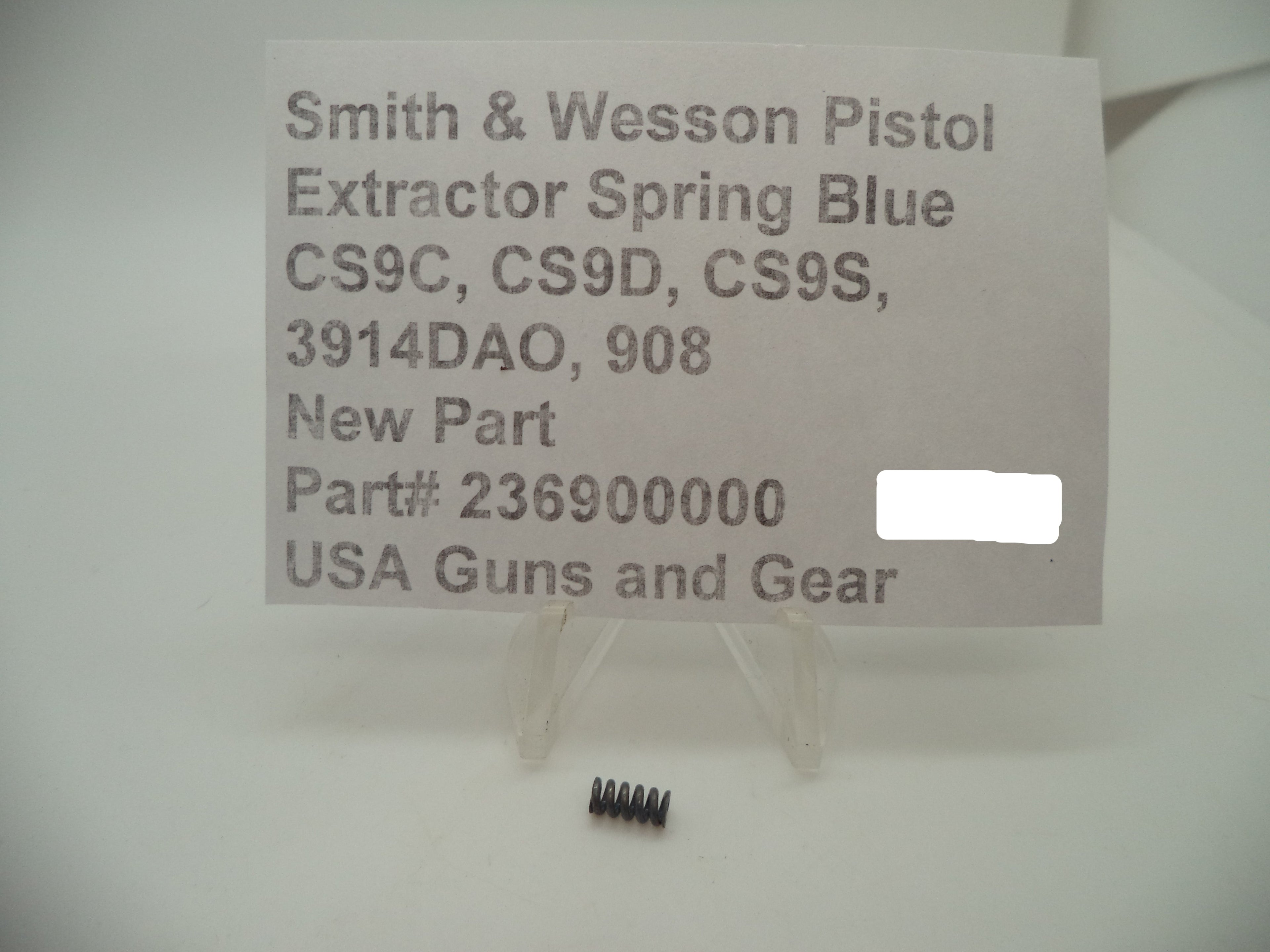 S&W Extractor Spring 236900000 - Model 908 3914DAO CS9 Series