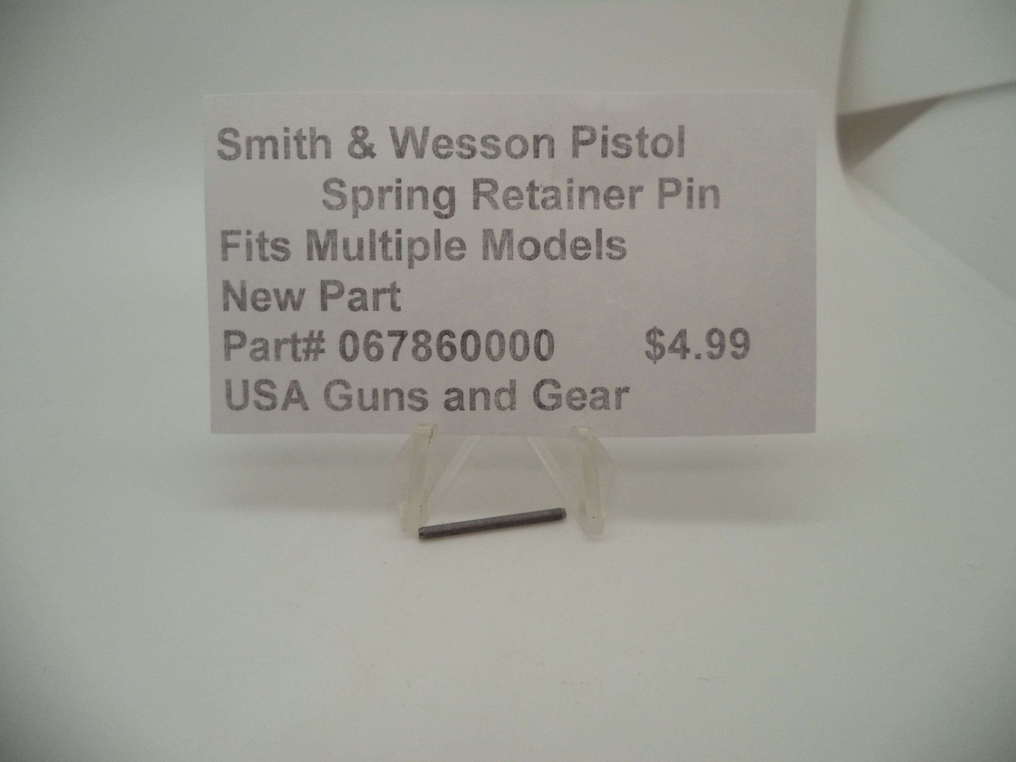 S&W Sear Retainer Pin 067860000 - Model 1026 1066 1076 1086 4513TSW CS Series