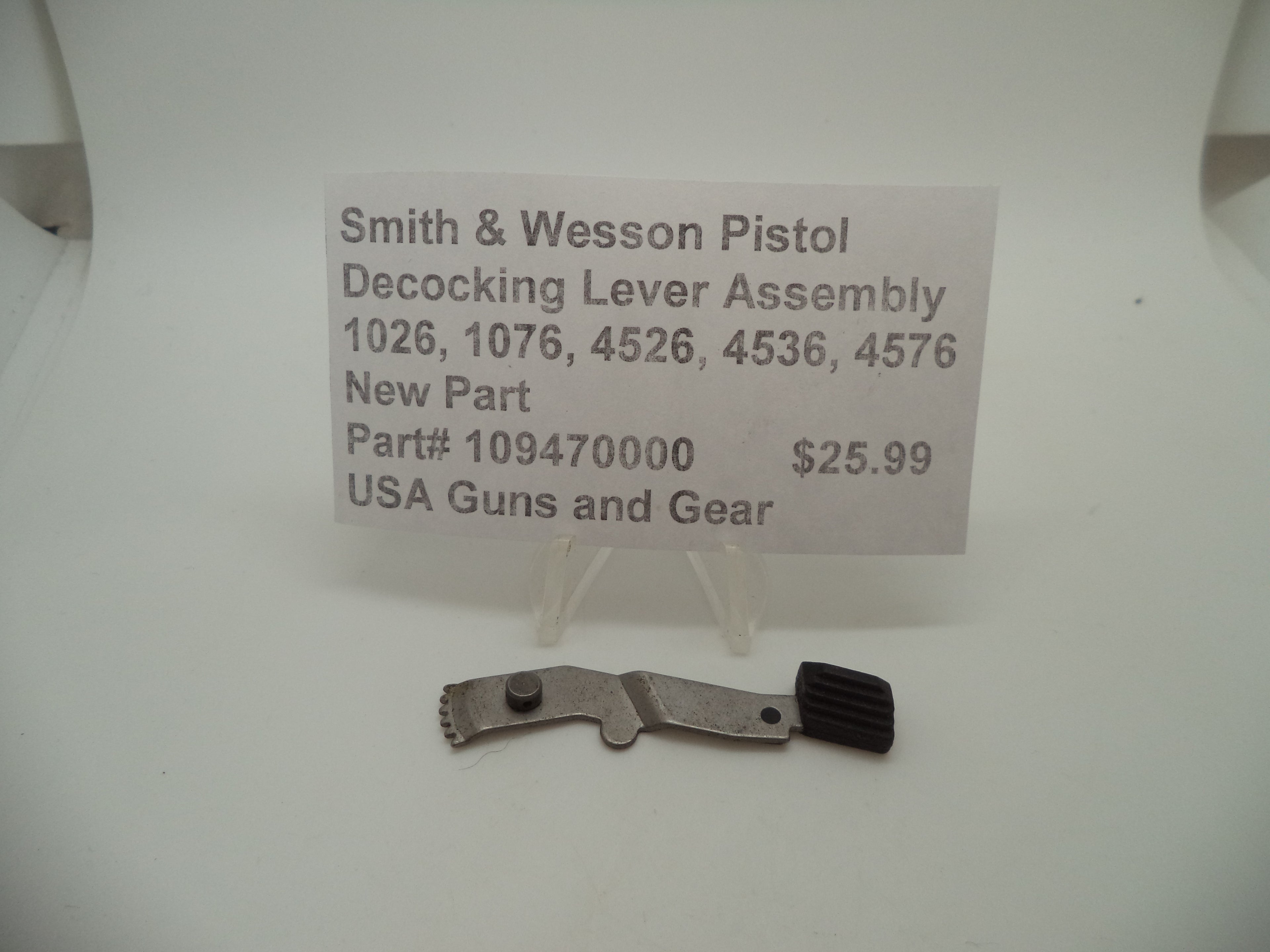 Smith & Wesson Models 1026, 1076, 4526, 4536, 4576 Decocking Lever Factory OEM 109470000