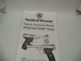 3001382 Smith & Wesson Pistol SW22 Victory Safety & Instruction Manual New Part