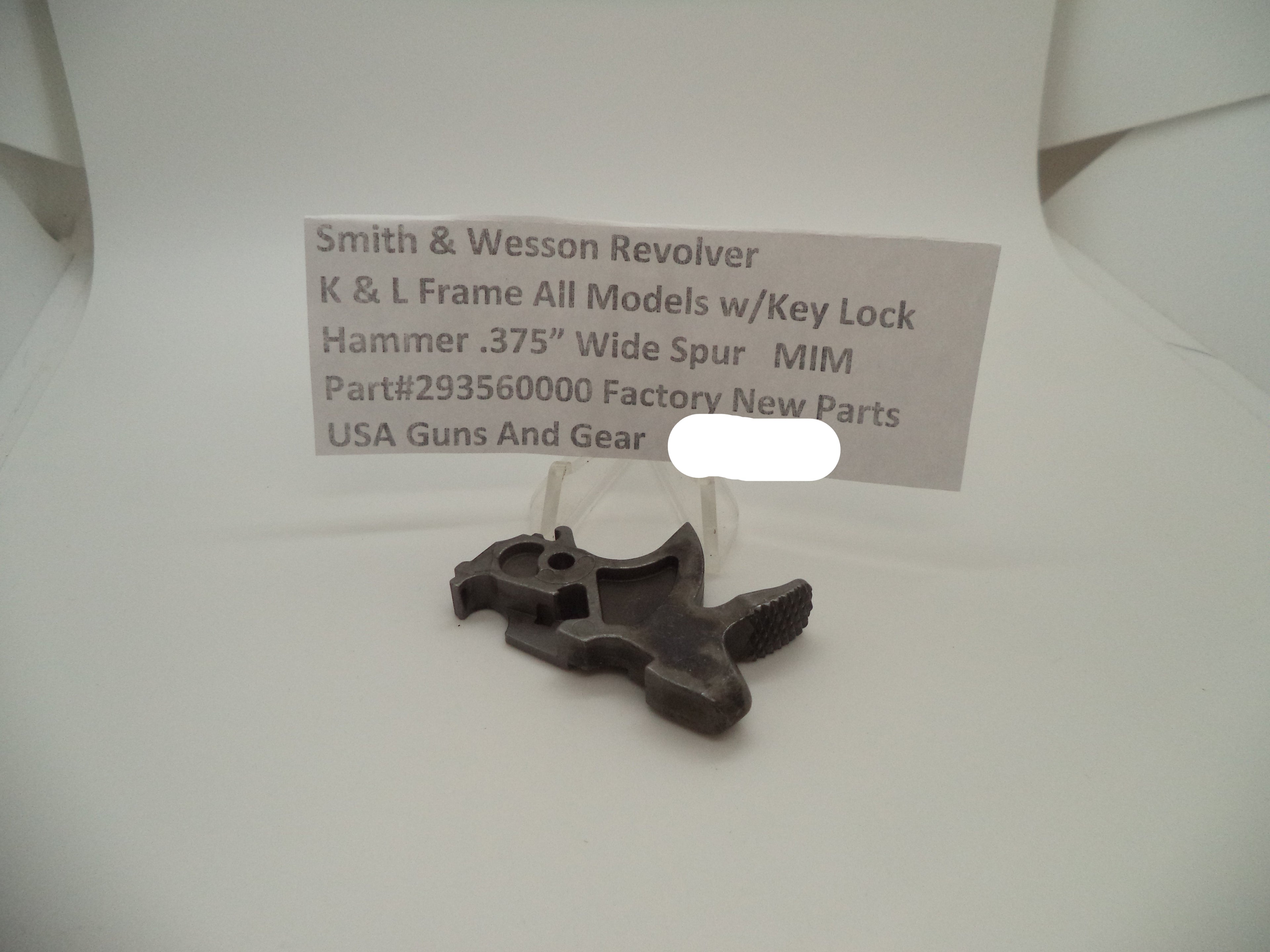 S&W K/L Frame MIM Hammer .375" Wide Spur - Centerfire Models 293560000