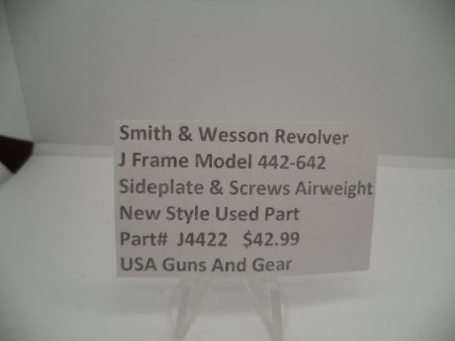 Part#J4422 Smith & Wesson Revolver J Frame Model 442-642 Sideplate & Screws Used