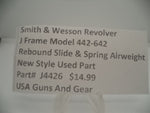 Part#J4426 Smith & Wesson Revolver J Frame Model 442-642 Rebound Slide & Spring Used