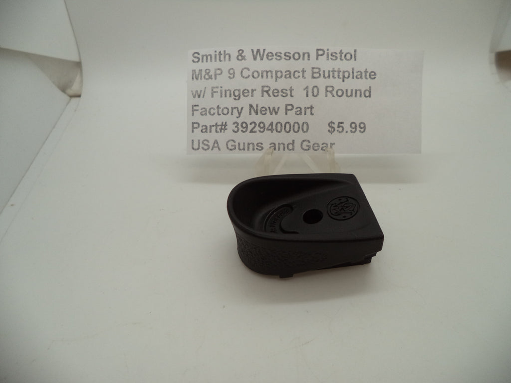 Smith & Wesson M&P9 Compact Magazine Buttplate with Finger Rest - 10 Round - Factory OEM