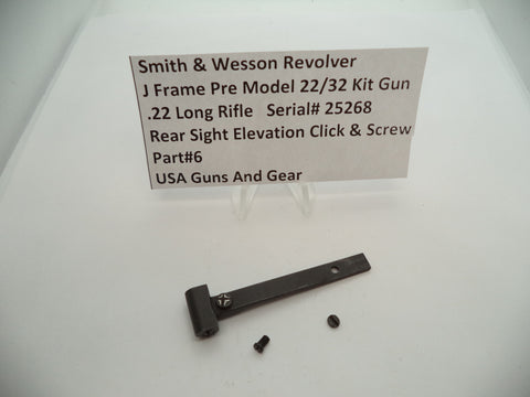 6 Smith & Wesson I Frame Pre Model 22/32 Kit Gun Rear Sight & Screw Used Part