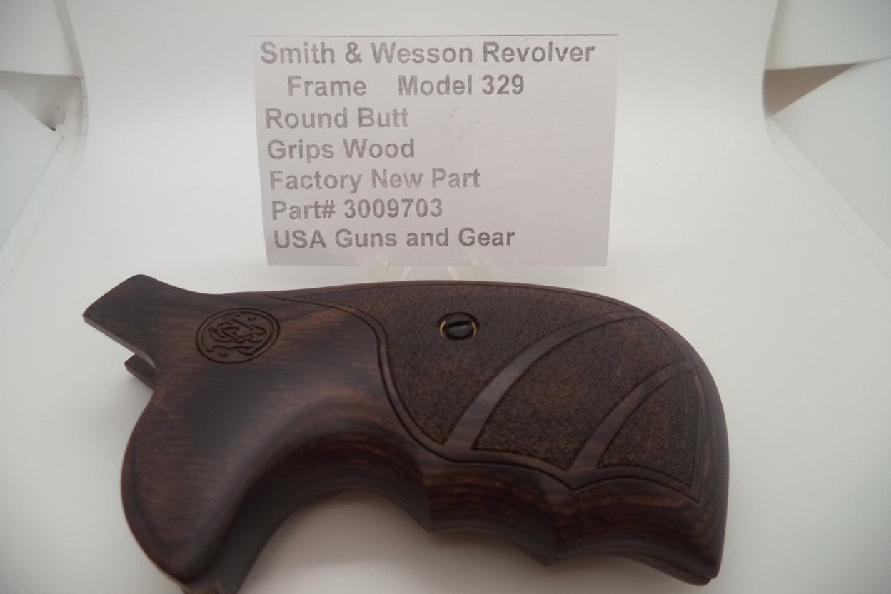 Smith & Wesson N Frame Wood Grips with Hardware - Round Butt Only - Factory New Part 3009703