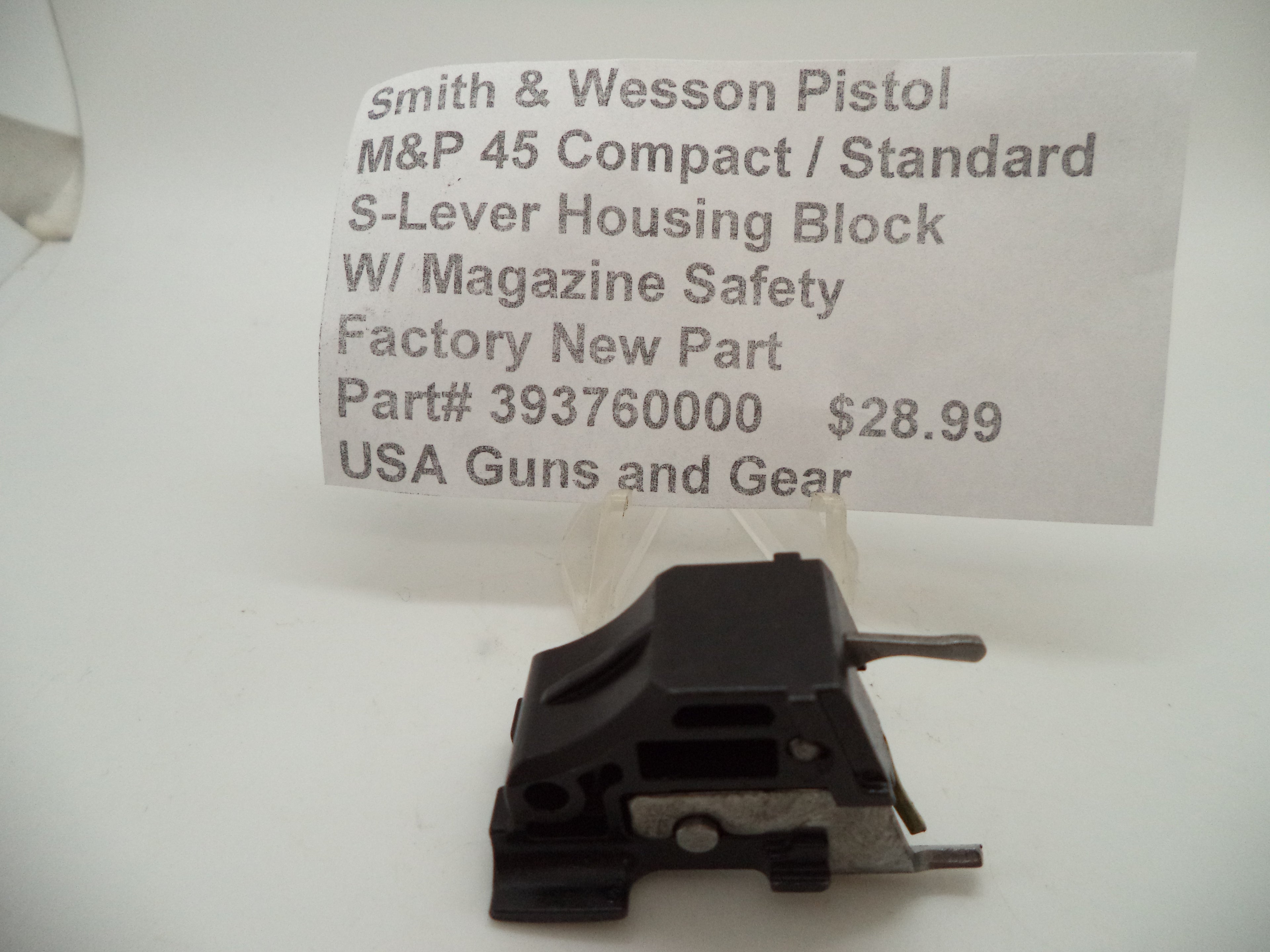 S&W M&P 45 S-Lever Housing Block - Factory OEM Part 393760000
