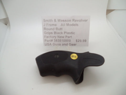 383810000 Smith & Wesson J Frame All Models Black Plastic Grips New