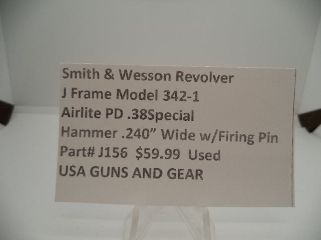 J156 Smith & Wesson Used J Frame Model 342-1 Airlite PD Titanium .240" Hammer