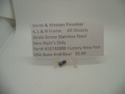 415740000 Smith & Wesson K L N Frames All Models Strain Screw New Style