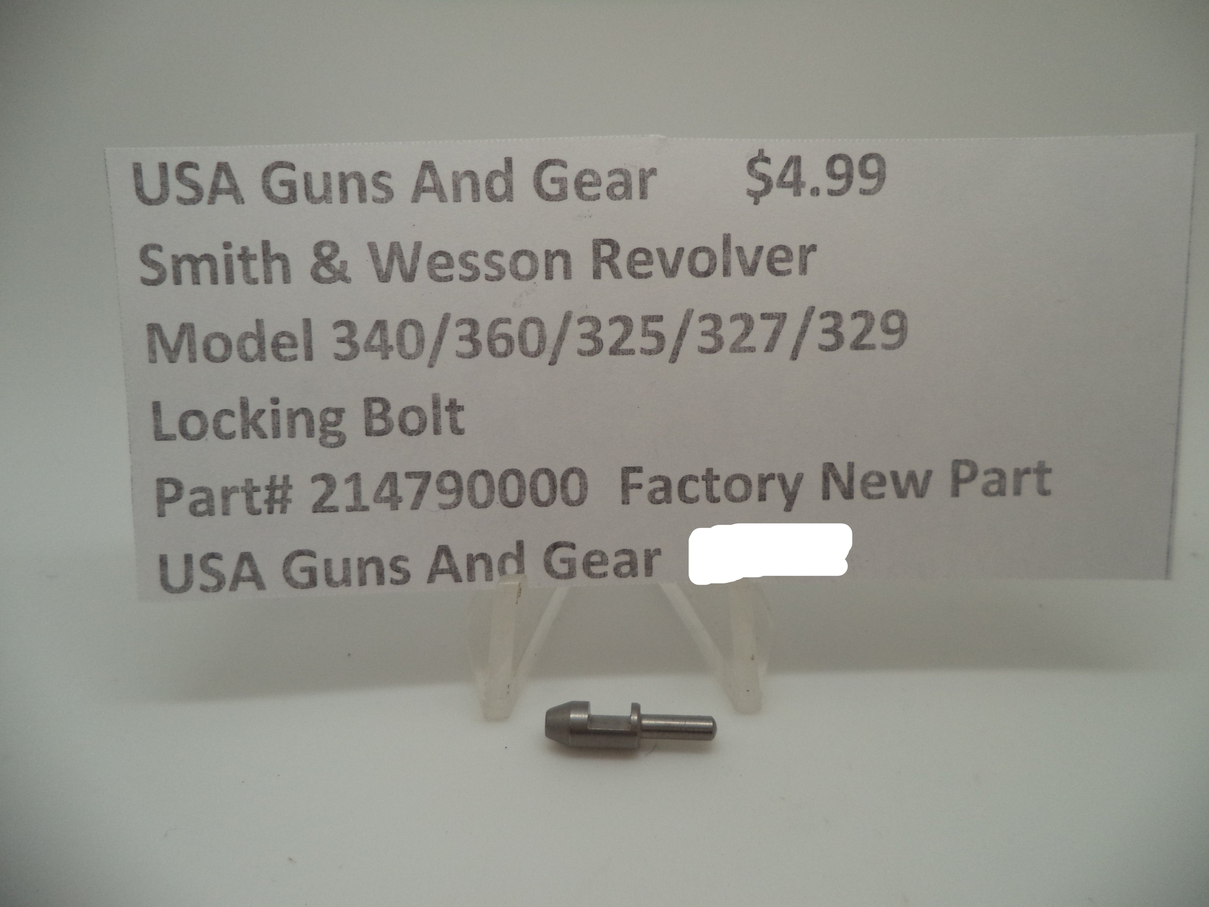 Smith & Wesson J Frame Locking Bolt Models 340/360/325PD/327/329PD Factory New Part 214790000