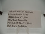 J632 Smith & Wesson Used J Frame Model 60-10 .357 MIM Bolt Assembly Revolver