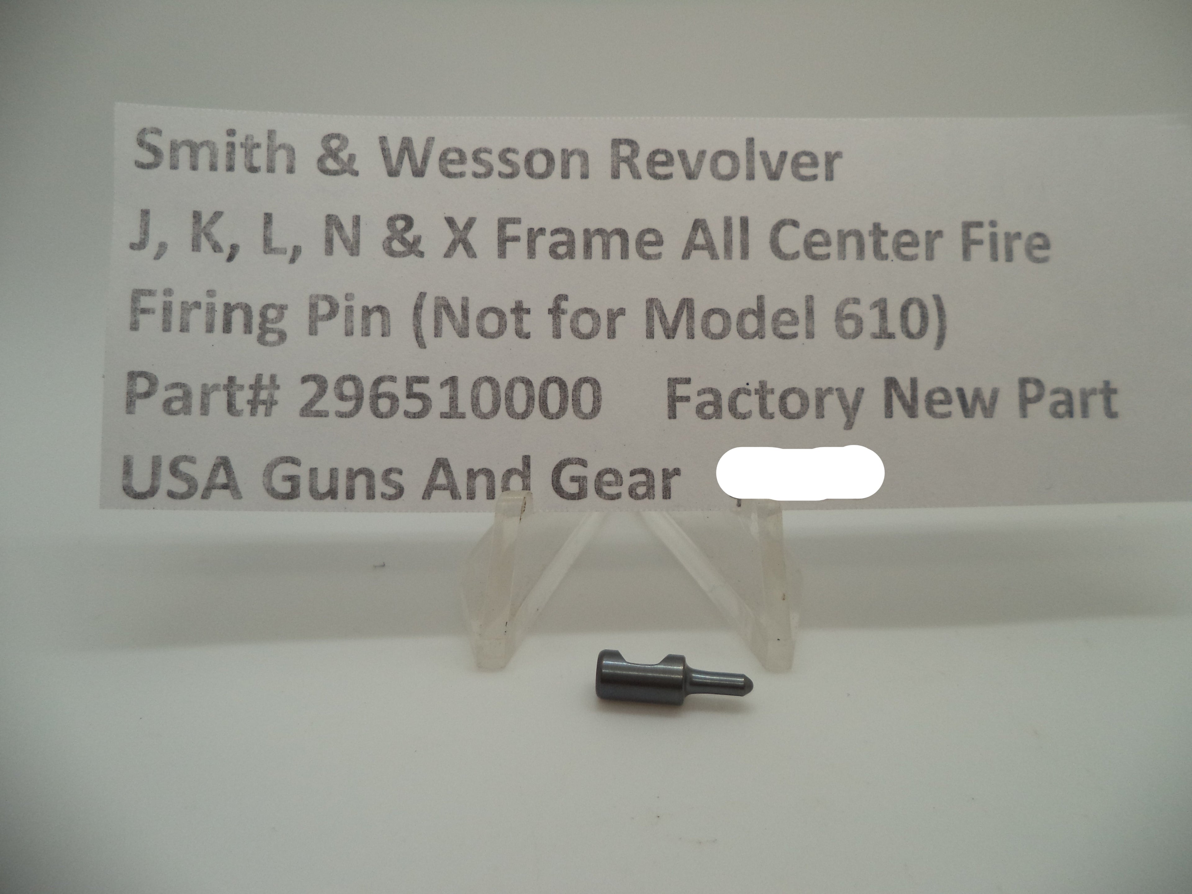 Smith & Wesson J K L N X Frames All Center Fire Models Firing Pin - 296510000