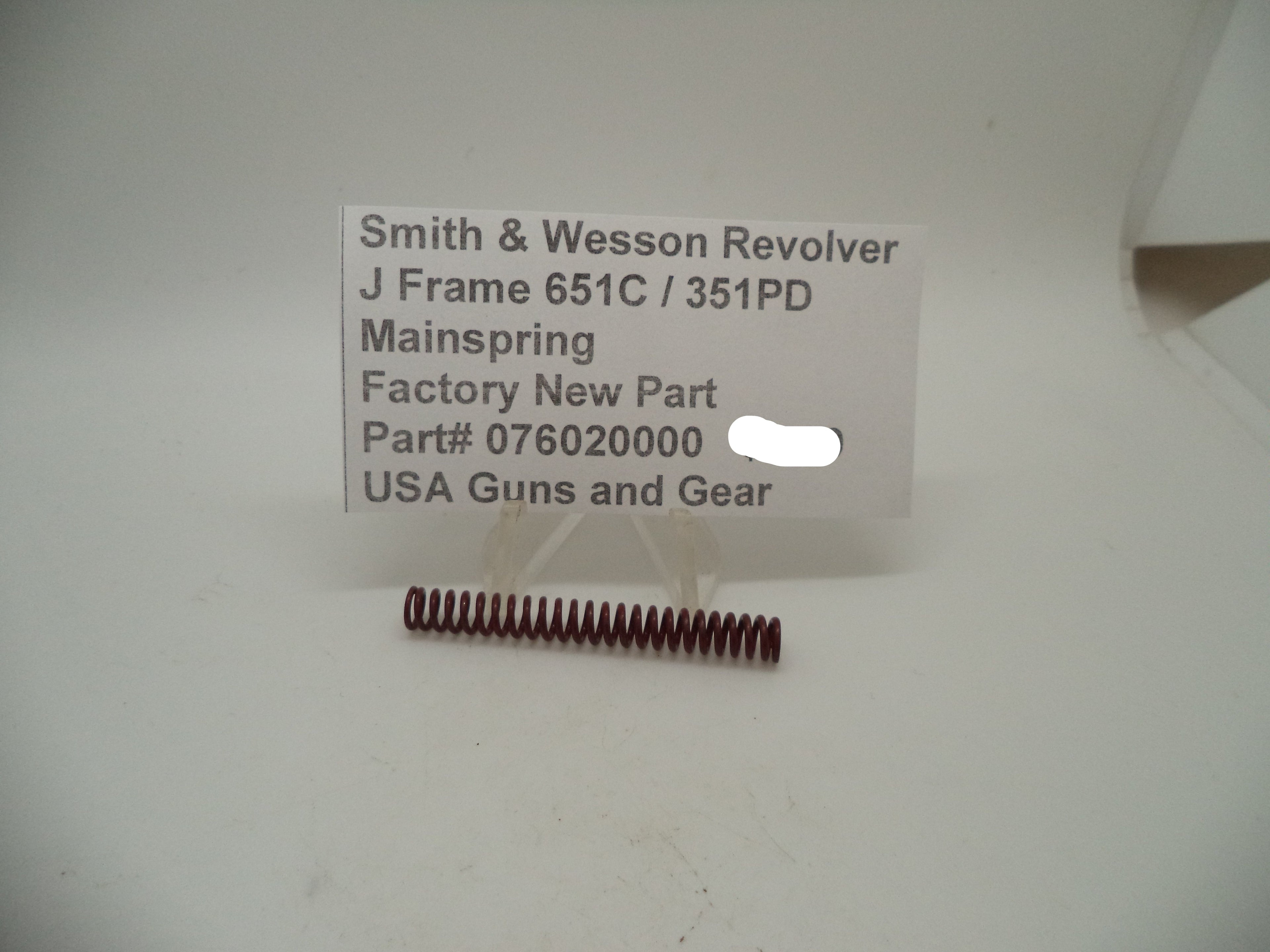 S&W J Frame Model 651C / 351PD Mainspring 076020000