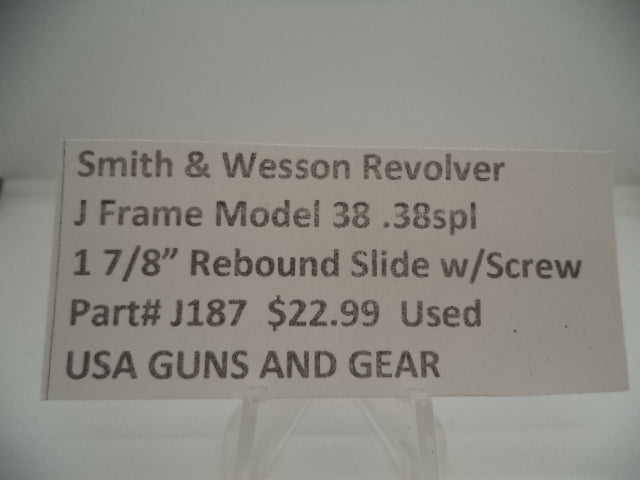 J187 Smith & Wesson Used J Frame Model 38 .38 Special Rebound Slide Assembly -                                USA Guns And Gear-Your Favorite Gun Parts Store