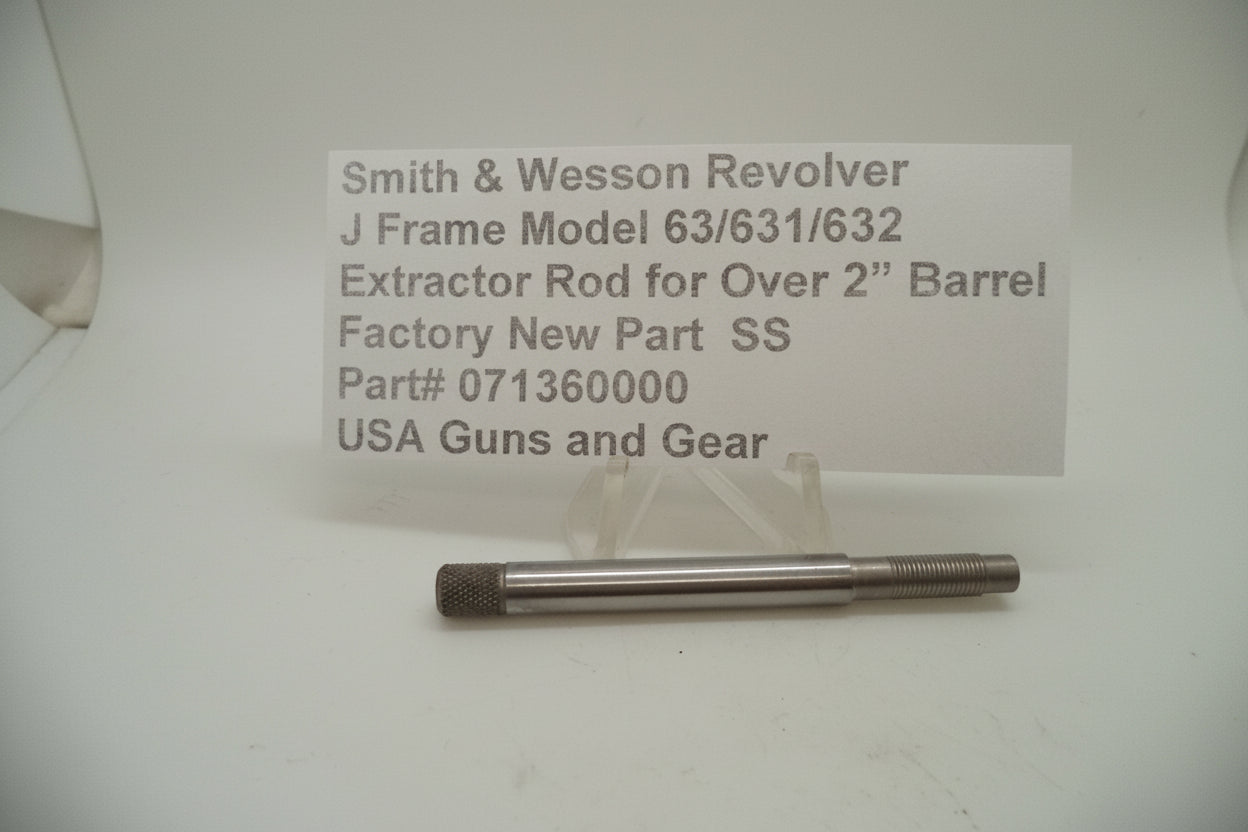 Smith and Wesson J Frame Model 63/631/632 Extractor Rod for over 2 barrel, displayed as a factory new part with the description and price.